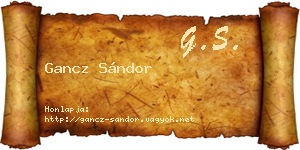 Gancz Sándor névjegykártya