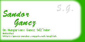 sandor gancz business card